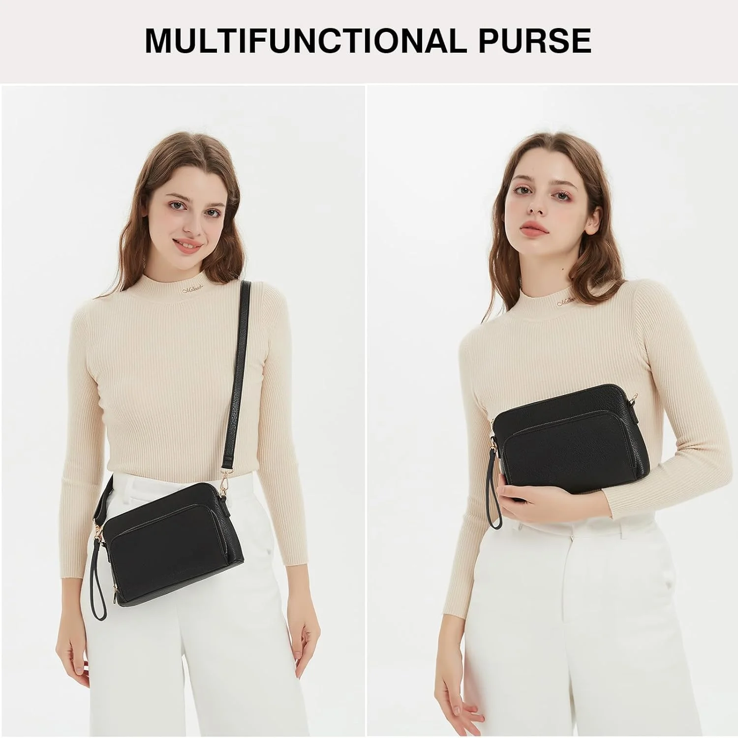 کیف دوشی زنانه مارولیا - کیف دوشی چرمی PU کوچک و شیک برای مسافرت، کار و مهمانی