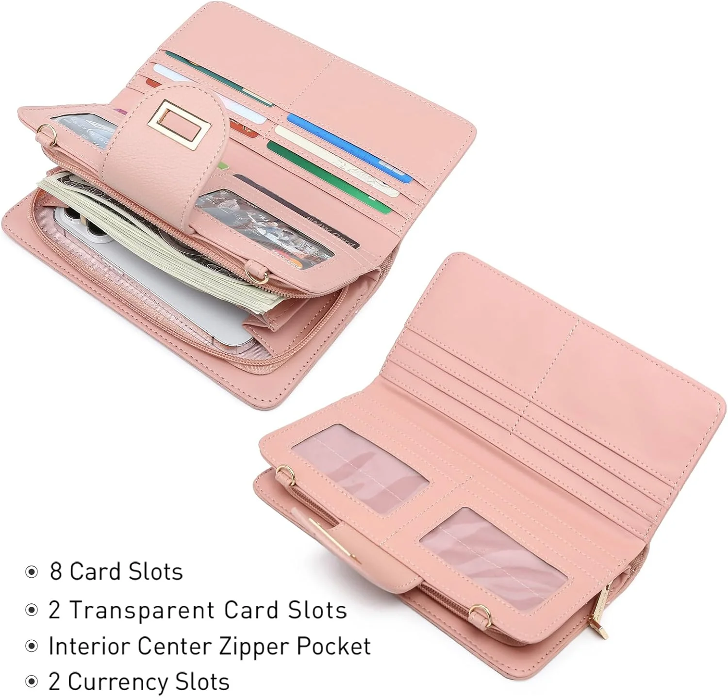 کیف دوشی کوچک زنانه کالکشن MKP، کیف پول زیپ دار تلفن همراه و کیف دستی کلاچ با جای کارت اعتباری و بند زنجیری