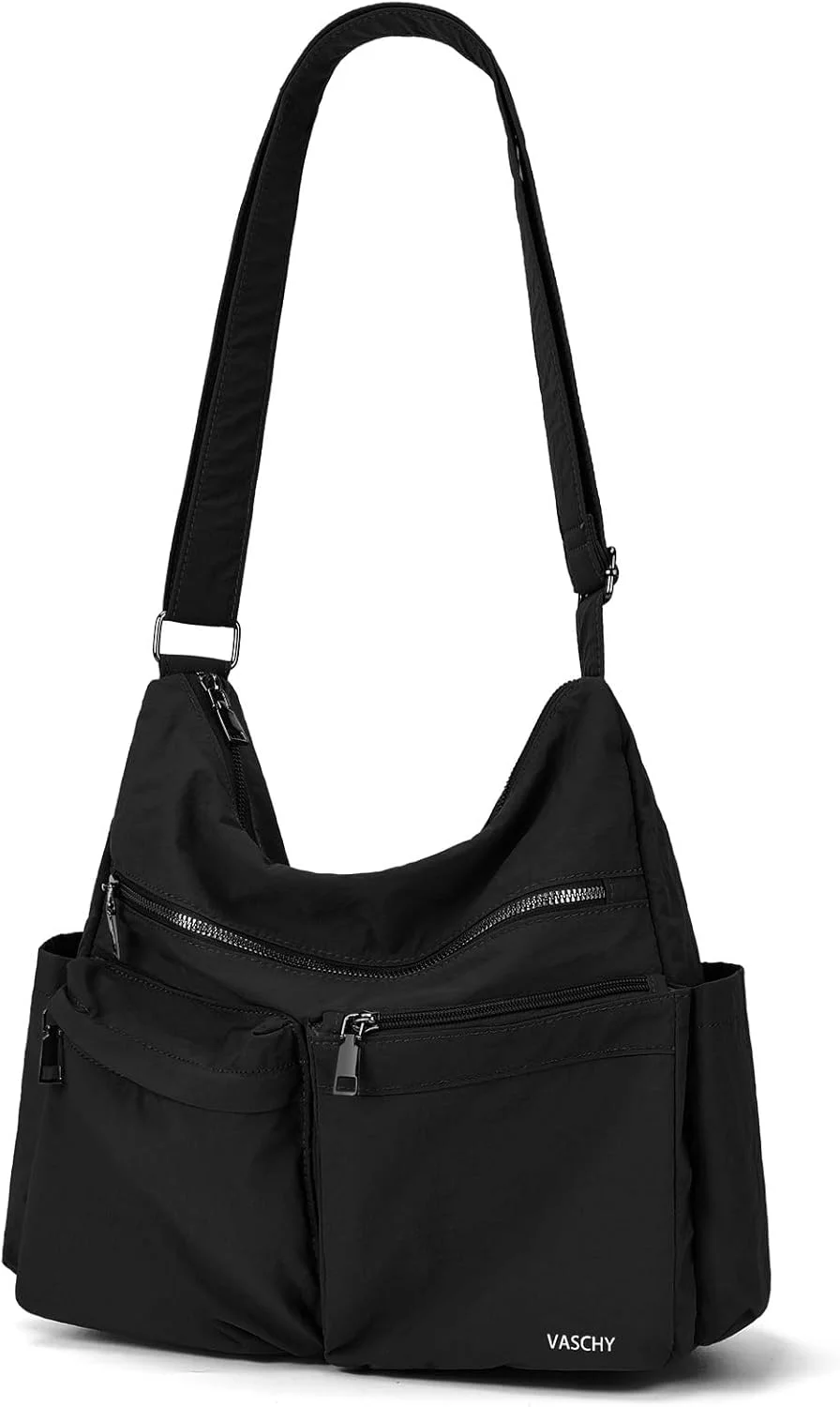 کیف دوشی سبک وزن زنانه، کیف مسنجر نایلونی ضد سرقت Vaschy، کیف شانه ای مد روز برای سفر/کار