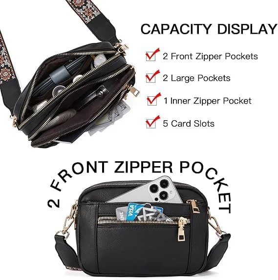 کیف دوشی چرم گیاهی ترندی MAKINGTEC برای زنان - کیف دستی کوچک لحافی با بند قابل تنظیم، کیف شانه ای متوسط سبک وزن با بند پهن