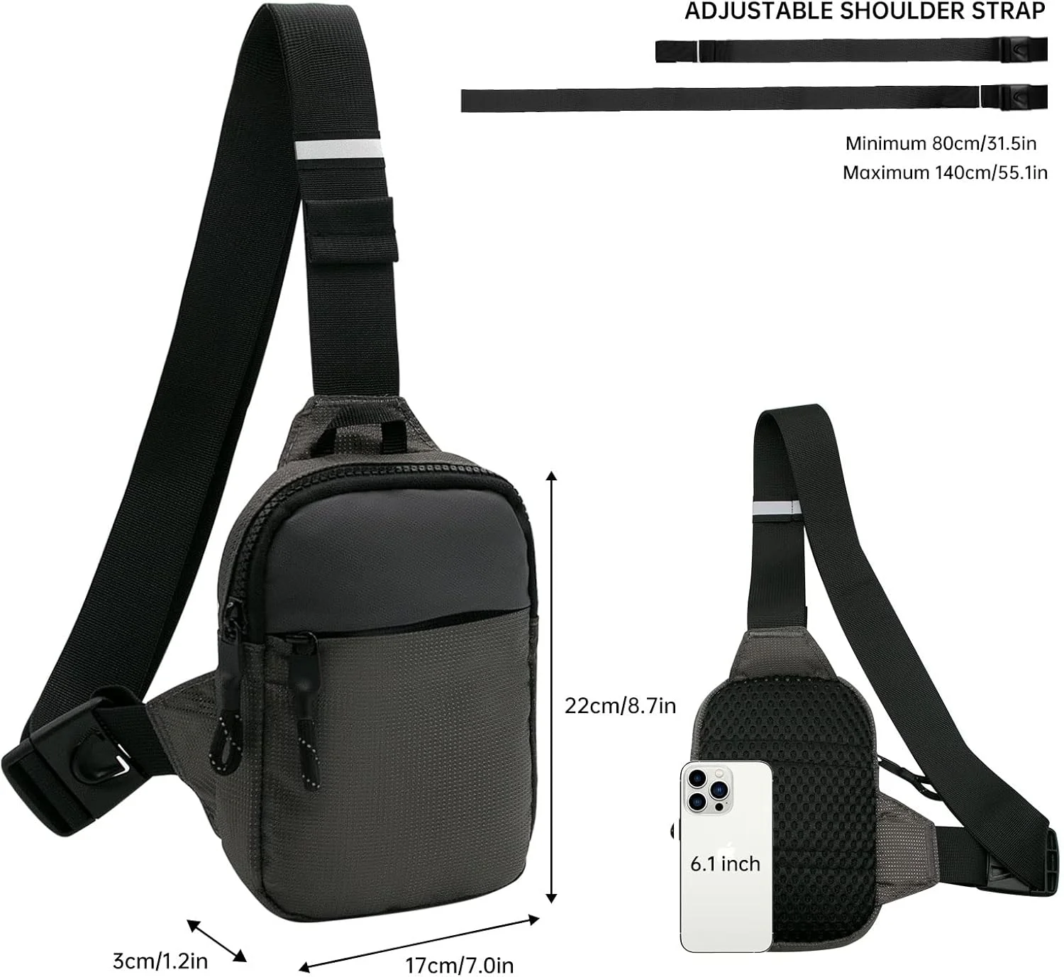 کیف دوشی بزرگسالان لانگ کیپر، بدون کیف کوچک بند دار