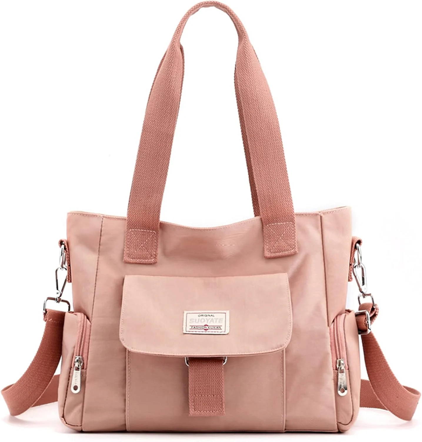 کیف دوشی زنانه، کیف دستی نایلونی ضد آب چند جیبه، کیف مسافرتی با ظرفیت بزرگ - سایز: 33×16×26 سانتی متر