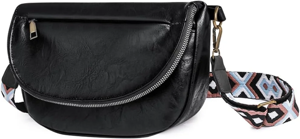 کیف دوشی زنانه چرمی، کیف سینه ای با بند قابل تنظیم بوهو، کیف کمری و دستی غیر رسمی زنانه جدید