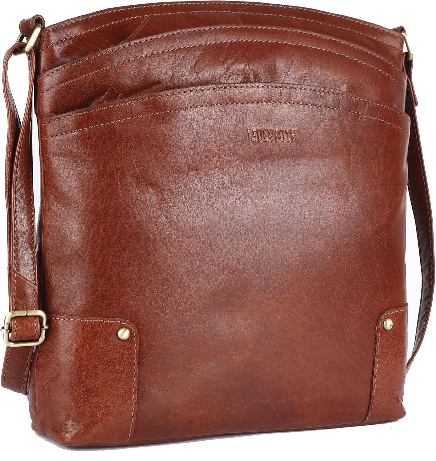 کیف دستی و کیف دوشی چرمی زنانه Lederbuck Terry Large Soft Real Leather - کیف دوشی ممتاز سه زیپ