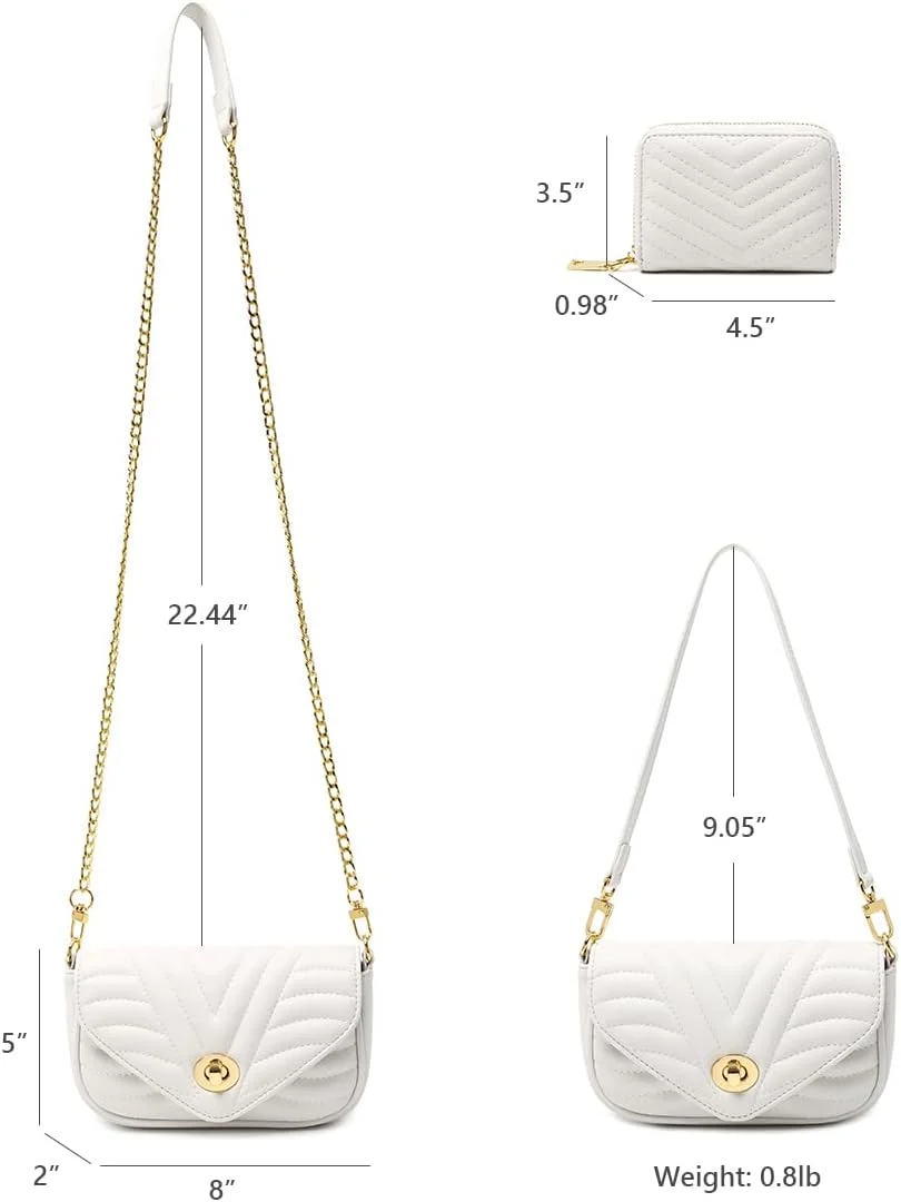 کیف دوشی کوچک زنانه، کیف دستی کلاچ کلاسیک یکپارچهسازی با سیستمعامل با بسته شدن زیپ (مشکی)