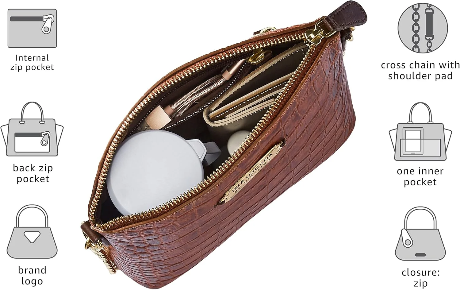 کیف دوشی زنانه چرم طبیعی آیل لوکادا بای هایدساین