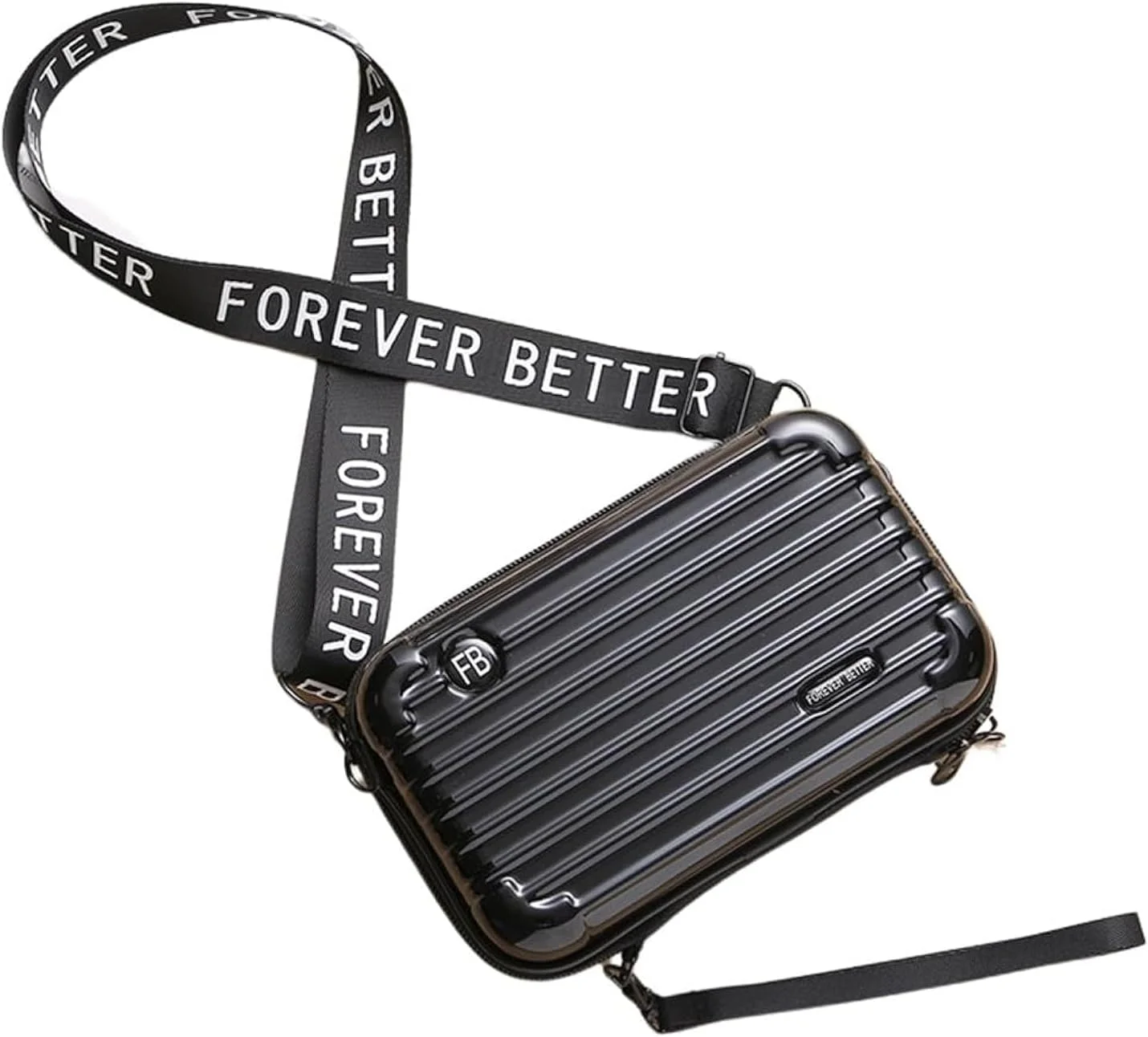 کیف دستی کوچک چمدانی Goodern برای استفاده مشترک، کیف کوچک تلفن همراه با پوسته سخت، کیف جشنواره با بند قابل تنظیم، کیف لوازم آرایشی با پوسته سخت، کیف مسافرتی لوازم آرایش، کیف مچی، کیف دوشی - مشکی