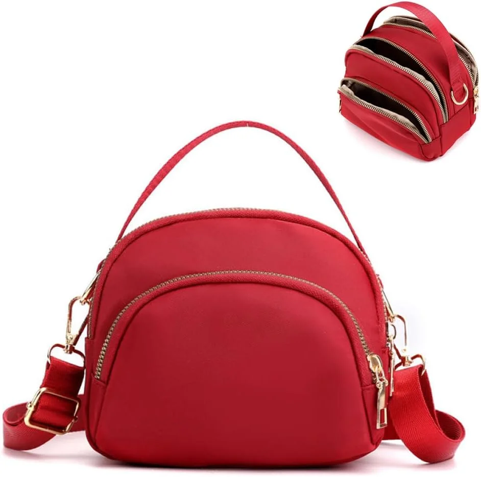 کیف دوشی کوچک زنانه Goodern، کیف پول موبایل، کیف دستی صدف، کیف پول، کیف دوشی، کیف کارت ضد آب، کیف پول سکه، کیف پول کوچک با بند دوشی برای مسافرت و ورزش - قرمز