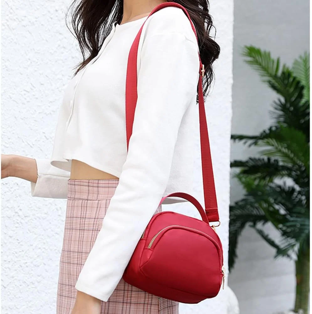 کیف دوشی کوچک زنانه Goodern، کیف پول موبایل، کیف دستی صدف، کیف پول، کیف دوشی، کیف کارت ضد آب، کیف پول سکه، کیف پول کوچک با بند دوشی برای مسافرت و ورزش - قرمز