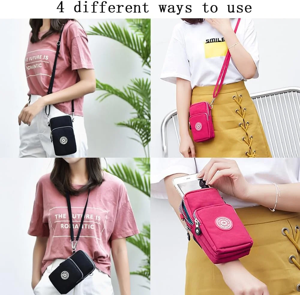 کیف دوشی کوچک تلفن همراه Goodern، کیف پول دستی کوچک جهانی با بند قابل تنظیم، کیف بازوی دوشی کوچک، کیف پول ضد آب گوشی هوشمند زیبا برای مردان و زنان - بنفش