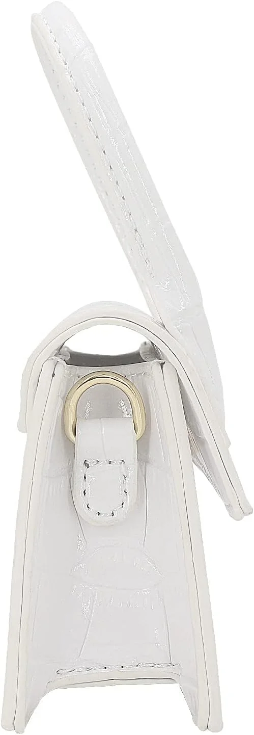 کیف دستی کوچک و بامزه زنانه و دخترانه با بند دوشی و دسته بالایی (سفید)