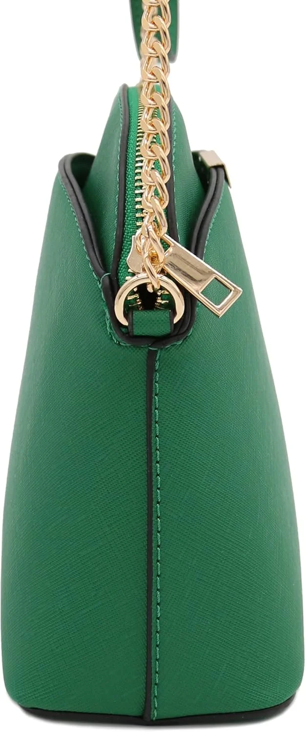 کیف دوشی گنبدی کوچک FashionPuzzle Saffiano با بند زنجیری