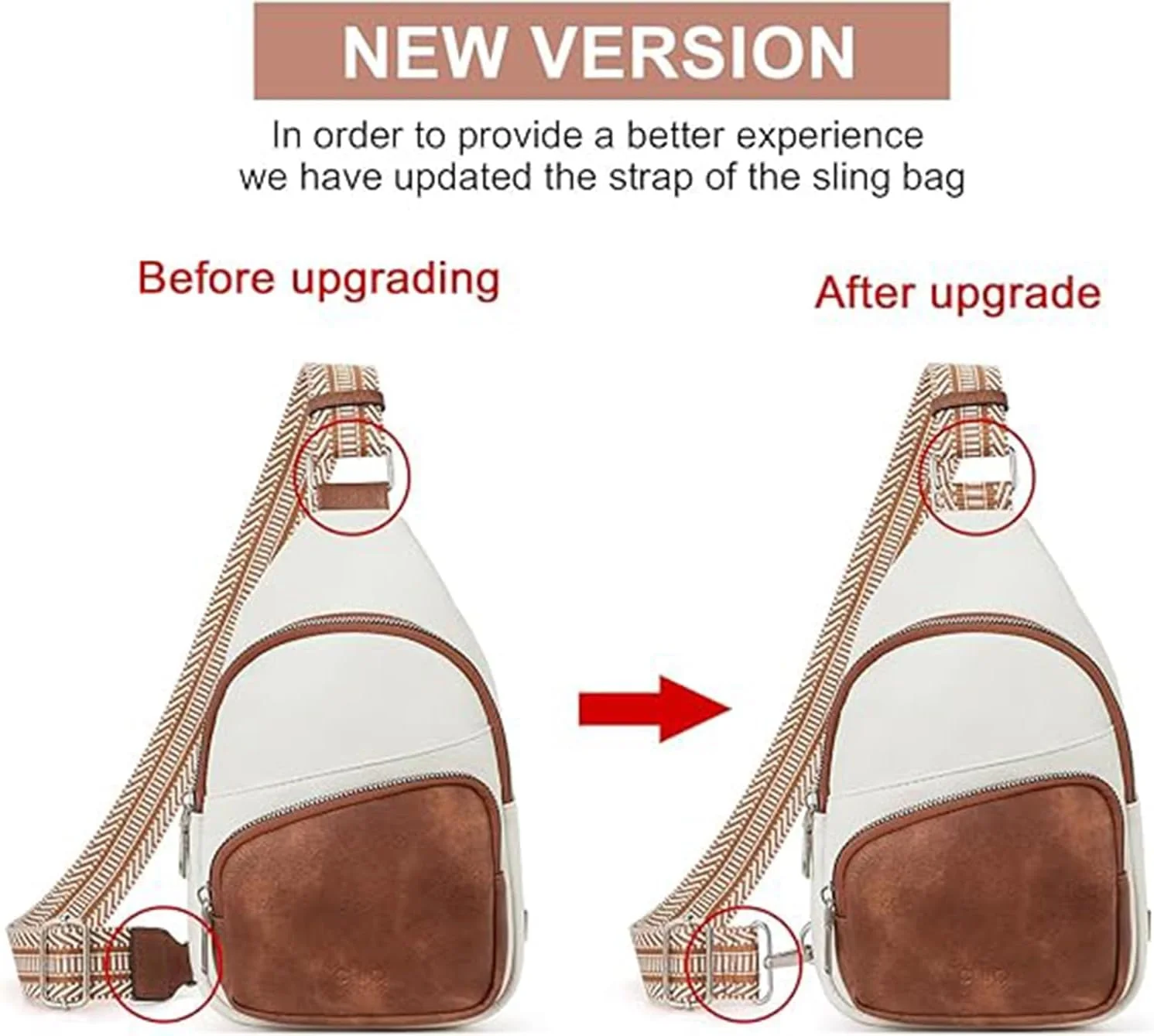 کیف دوشی کوچک اکسفور زنانه، کیف کمری چرم مصنوعی، کیف کراس بادی زنانه، کیف سینه ای با بند گیتار