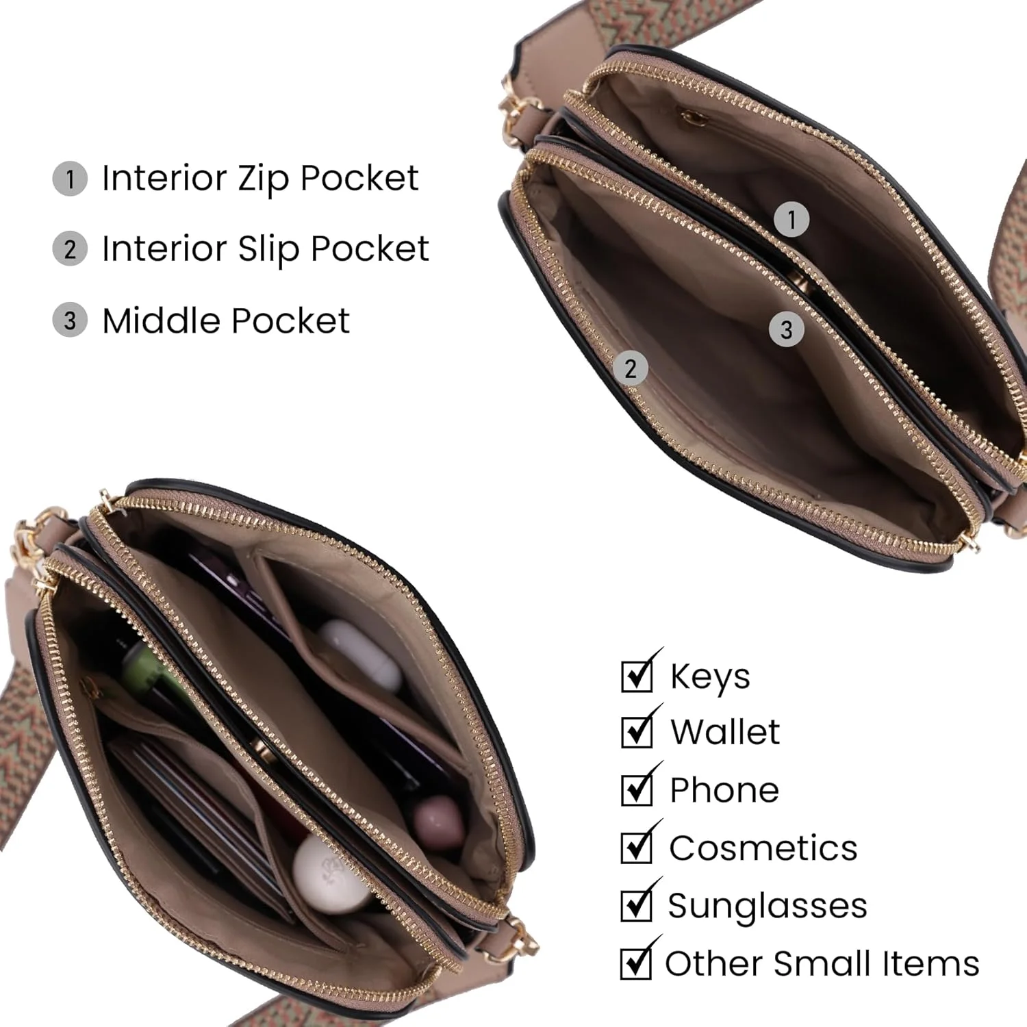 کیف دوشی زنانه امپریا، کیف کوچک دوربین دوشی با بند شانه ای قابل تنظیم