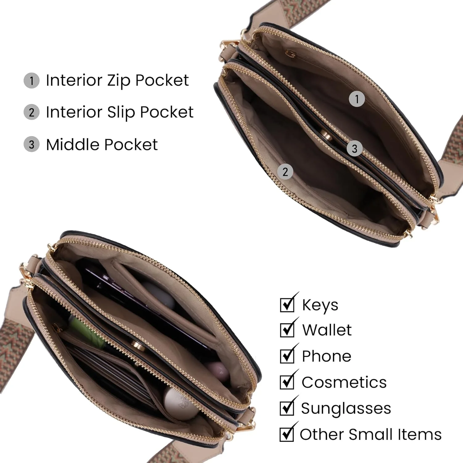 کیف دوشی زنانه امپریا، کیف کوچک دوربین دوشی با بند شانه ای قابل تنظیم