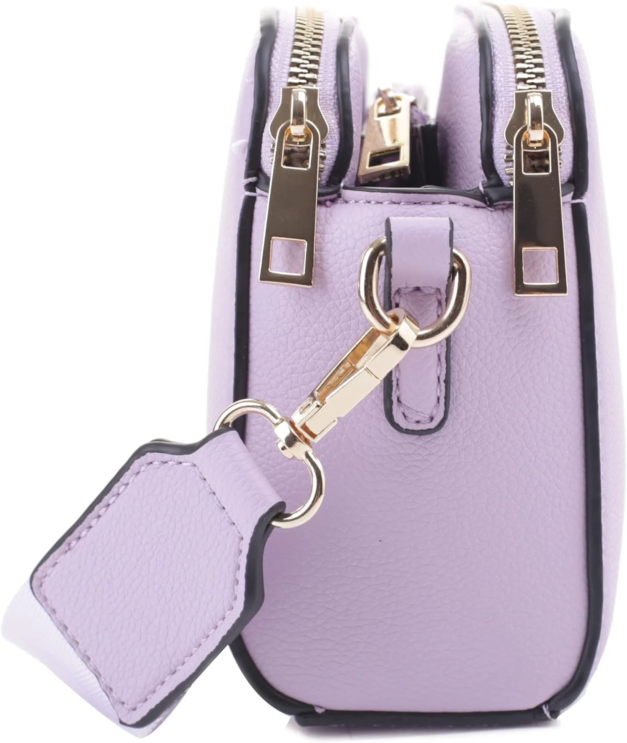 کیف دوشی زنانه EVVE، کیف کوچک دوربین سه زیپه با بند پهن گیتاری