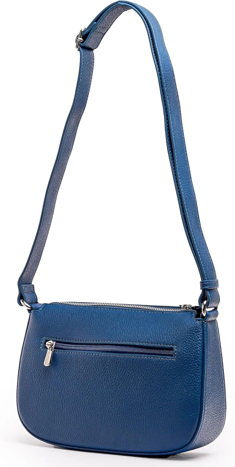 کیف دوشی نیم‌ماهی مینیمال زنانه David Jones مدل cm6708B - کیف رویایی اورجینال با استایل کژوال - کیف دوشی و رودوشی چرم مصنوعی