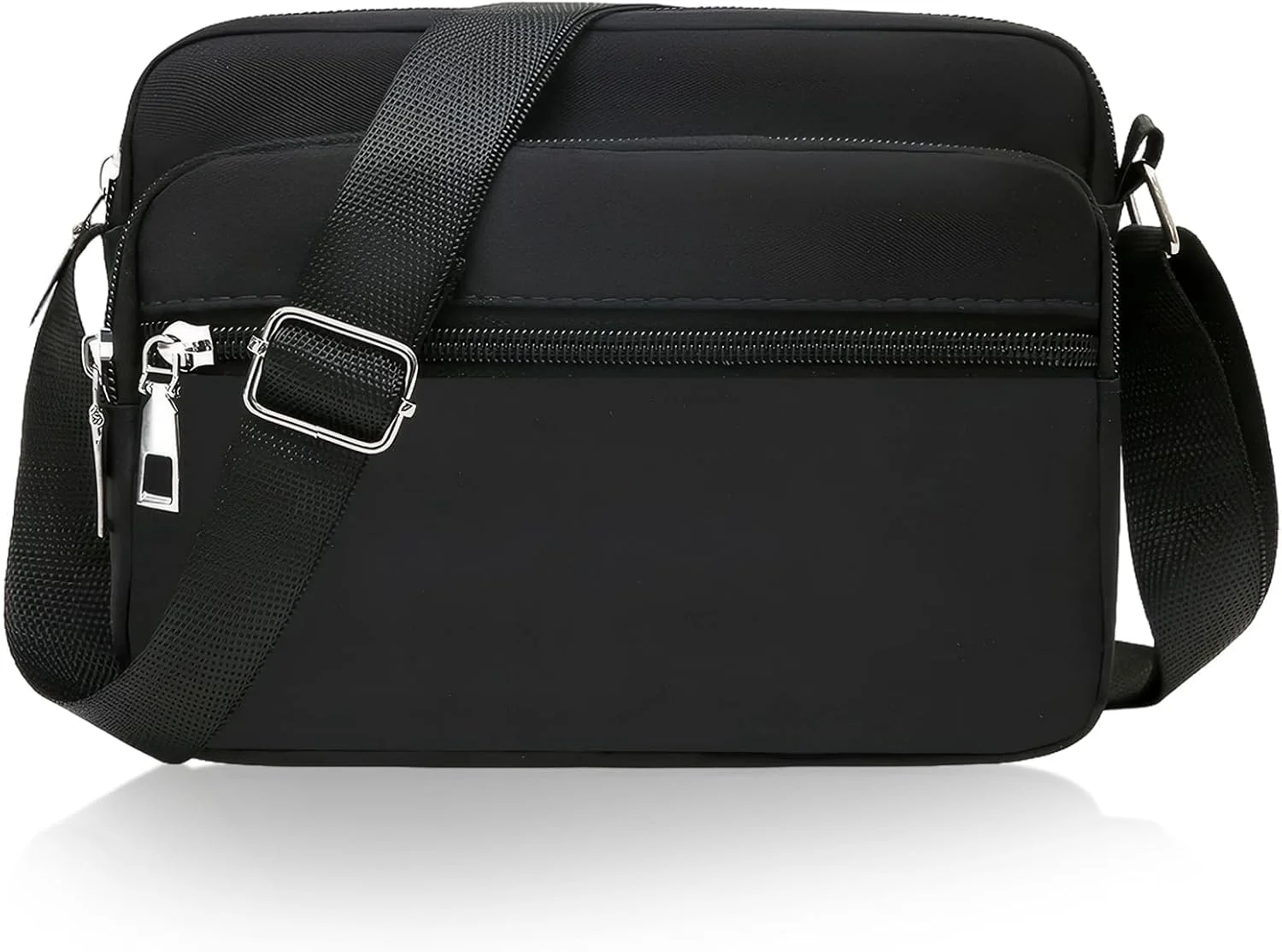 کیف دوشی زنانه با جیب های متعدد، کیف شانه دخترانه، کیف های دوشی نایلونی، کیف تلفن ضد آب با بند قابل تنظیم برای خرید مسافرتی، گردش، کار، پیاده روی (مشکی)