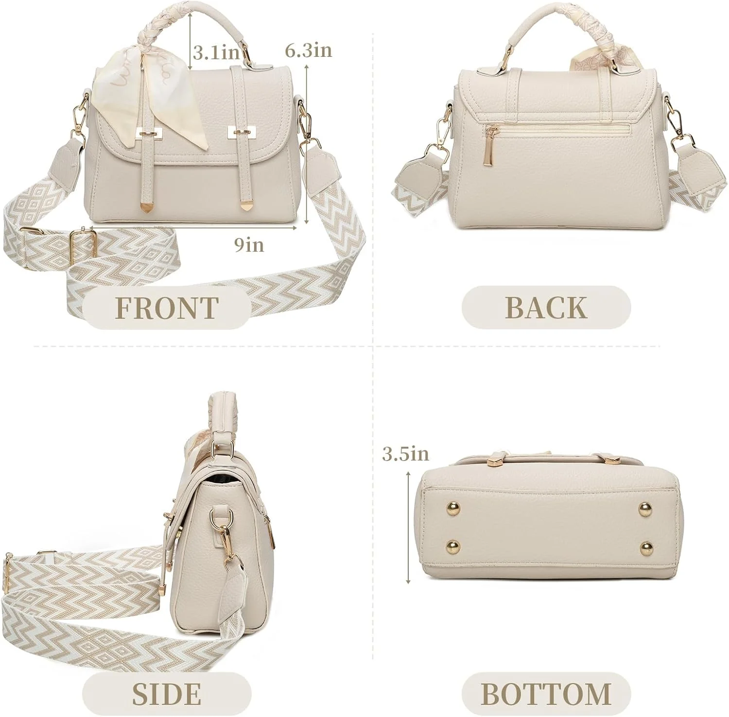 کیف دوشی زنانه، کیف چرمی، فشن، کیف دوشی ضخیم با بند شانه قابل تنظیم، کیف دوشی بزرگ مسافرتی، دارای محفظه‌های متعدد، مناسب استفاده روزانه، کمپینگ، هدیه برای خانم‌ها