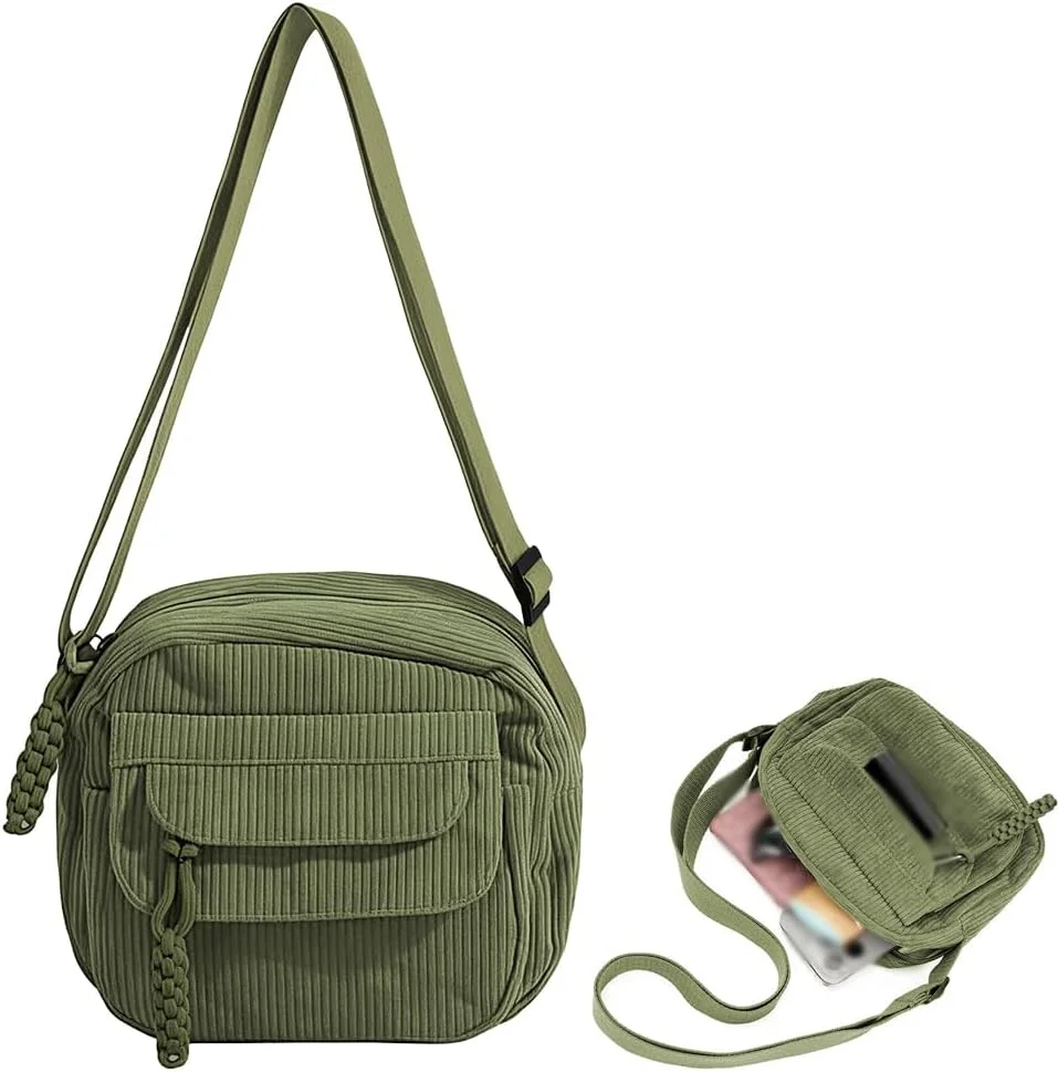 کیف دوشی کوچک و زیبای مخملی HASTHIP® برای زنان، کیف دستی کوچک، کیف موبایل سبک وزن و مد روز با بند قابل تنظیم، کیف پول مسافرتی