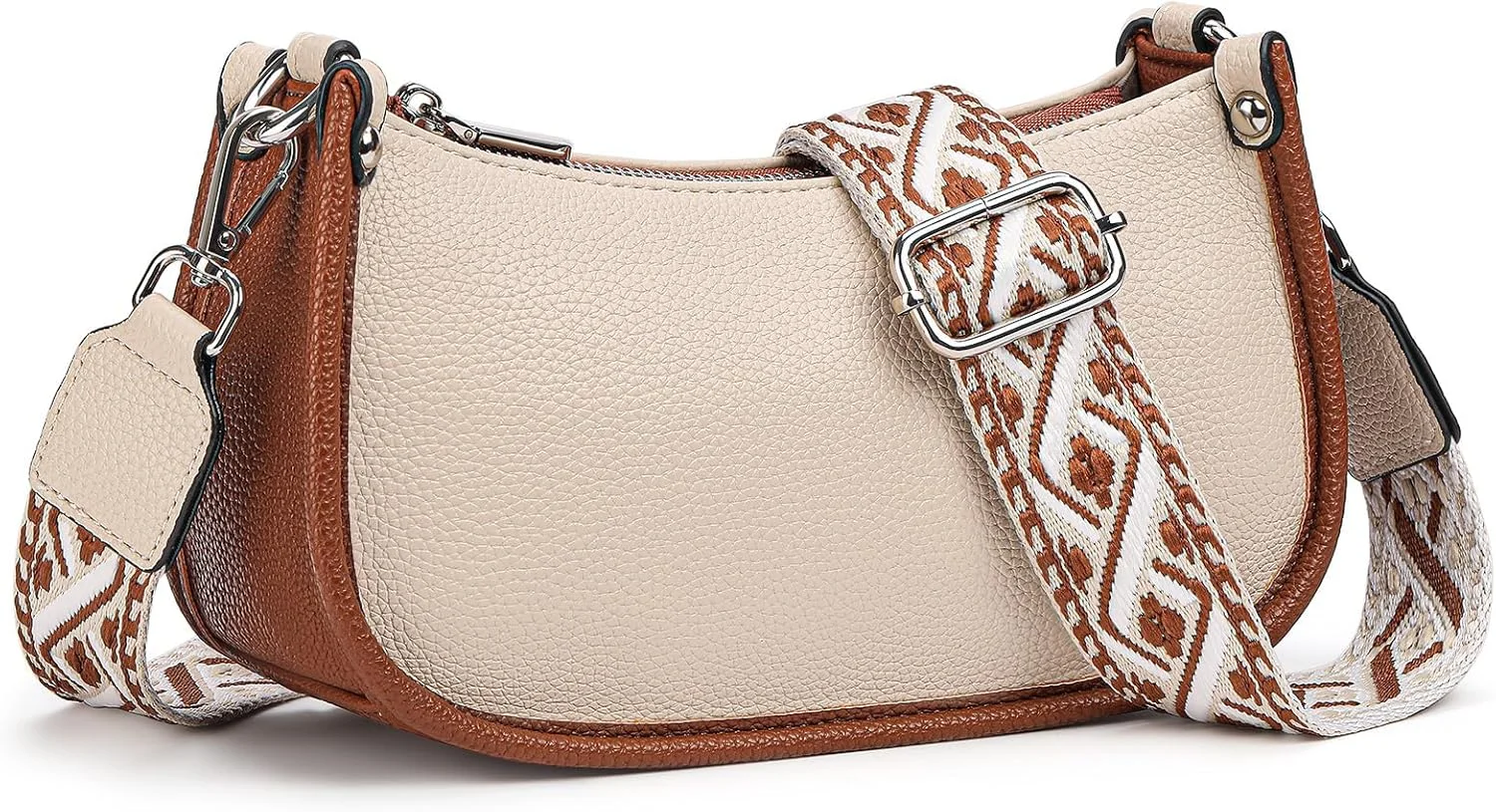 کیف دوشی زنانه، کیف دستی چرمی PU با بند پهن قابل تنظیم