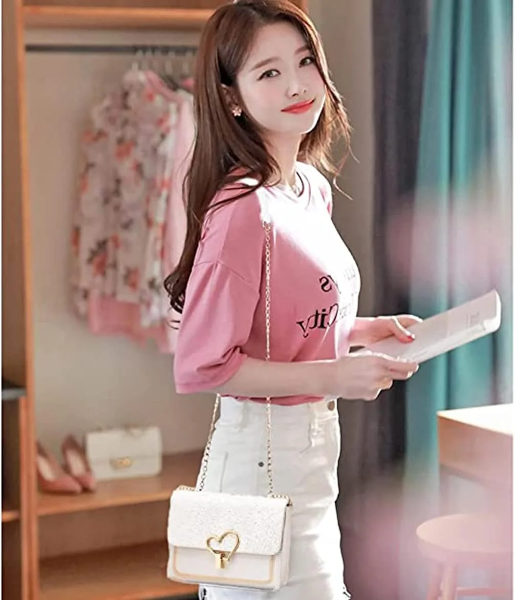 کیف دوشی کوچک، کیف یک طرفه زنانه KASTWAVE برای دختران نوجوان، سفید