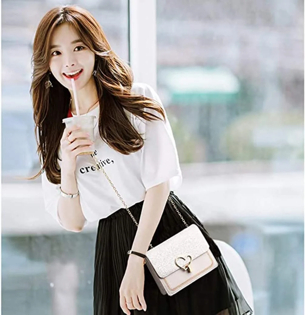 کیف دوشی کوچک، کیف یک طرفه زنانه KASTWAVE برای دختران نوجوان، سفید