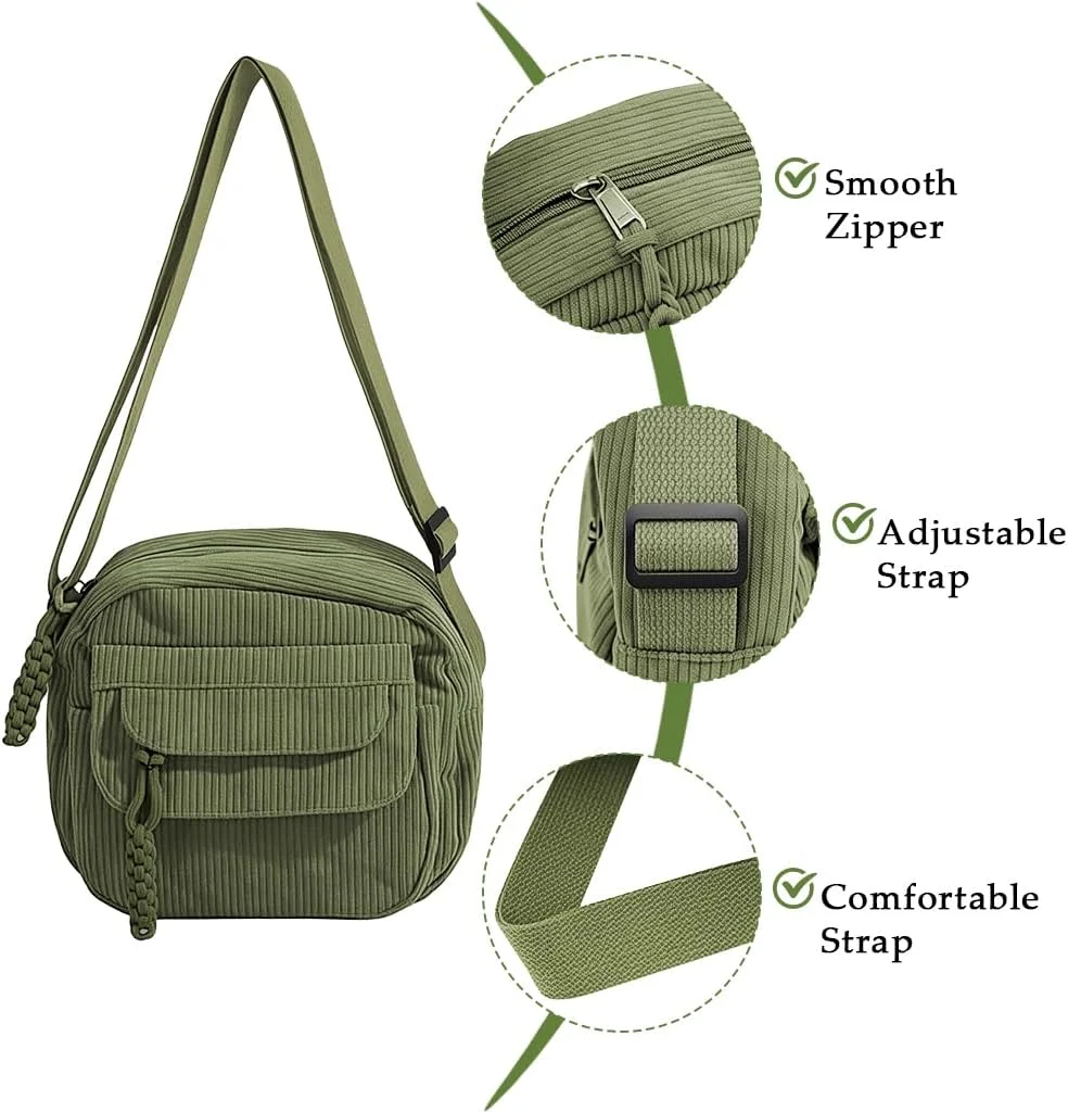 کیف دوشی کوچک و زیبای مخملی HASTHIP® برای زنان، کیف دستی کوچک، کیف موبایل سبک وزن و مد روز با بند قابل تنظیم، کیف پول مسافرتی