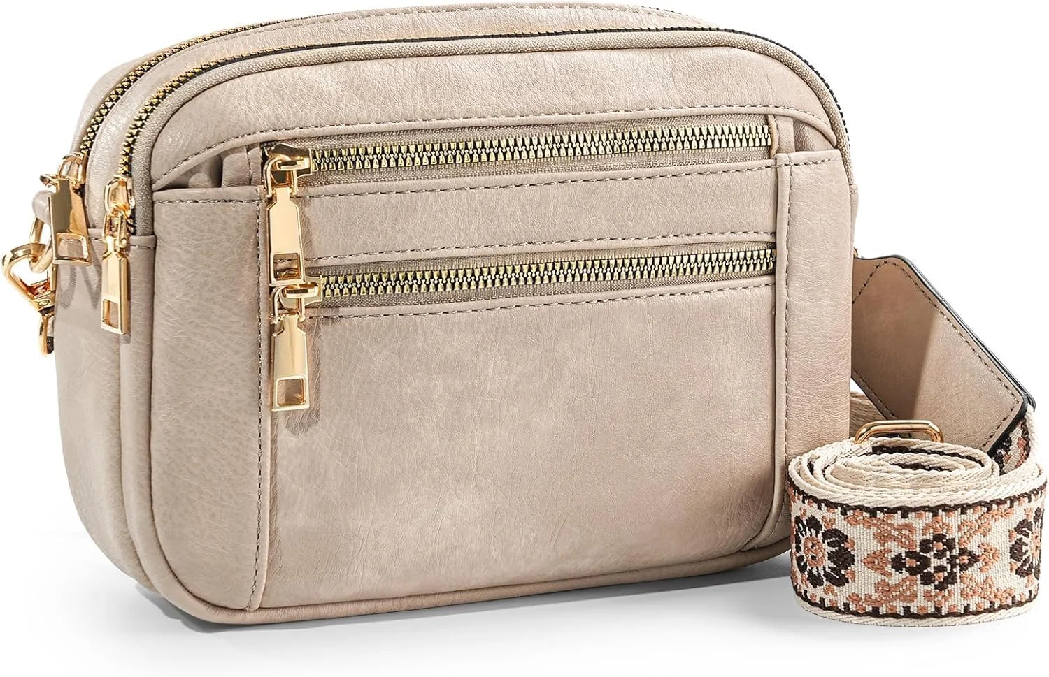 کیف دوشی کوچک زنانه، کیف دستی چرمی گیاهی Azonee با بند قابل تنظیم، کیف‌های دستی شیک برای مسافرت روزانه یا لباس‌های غیررسمی (خاکستری)