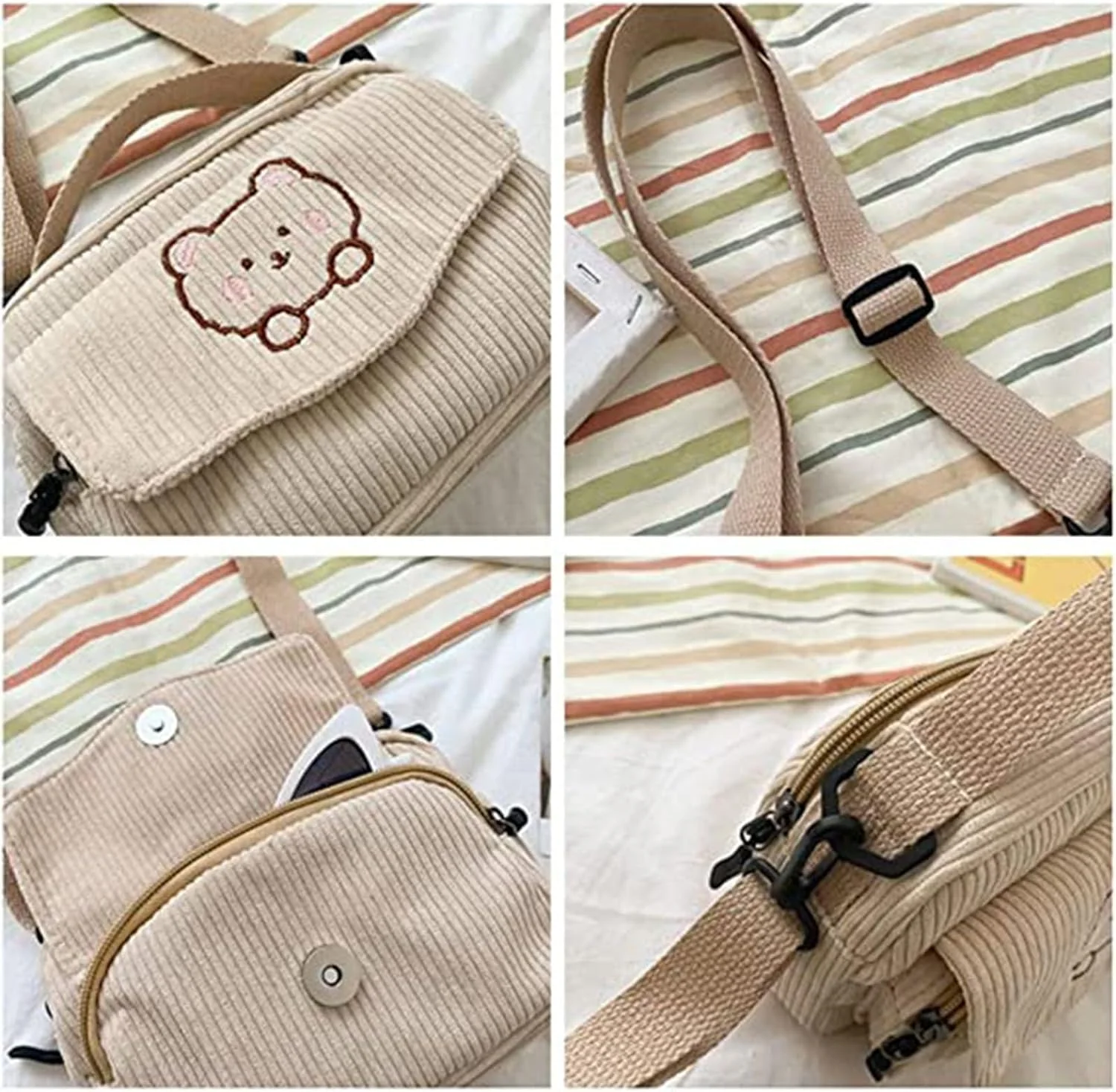 کیف دوشی مخملی، کیف دوشی کوچک و زیبا، کیف دخترانه کاوائی، کیف دستی مخملی، کیف شانه ای مسافرتی، هدیه کاوائی برای زنان و دختران نوجوان