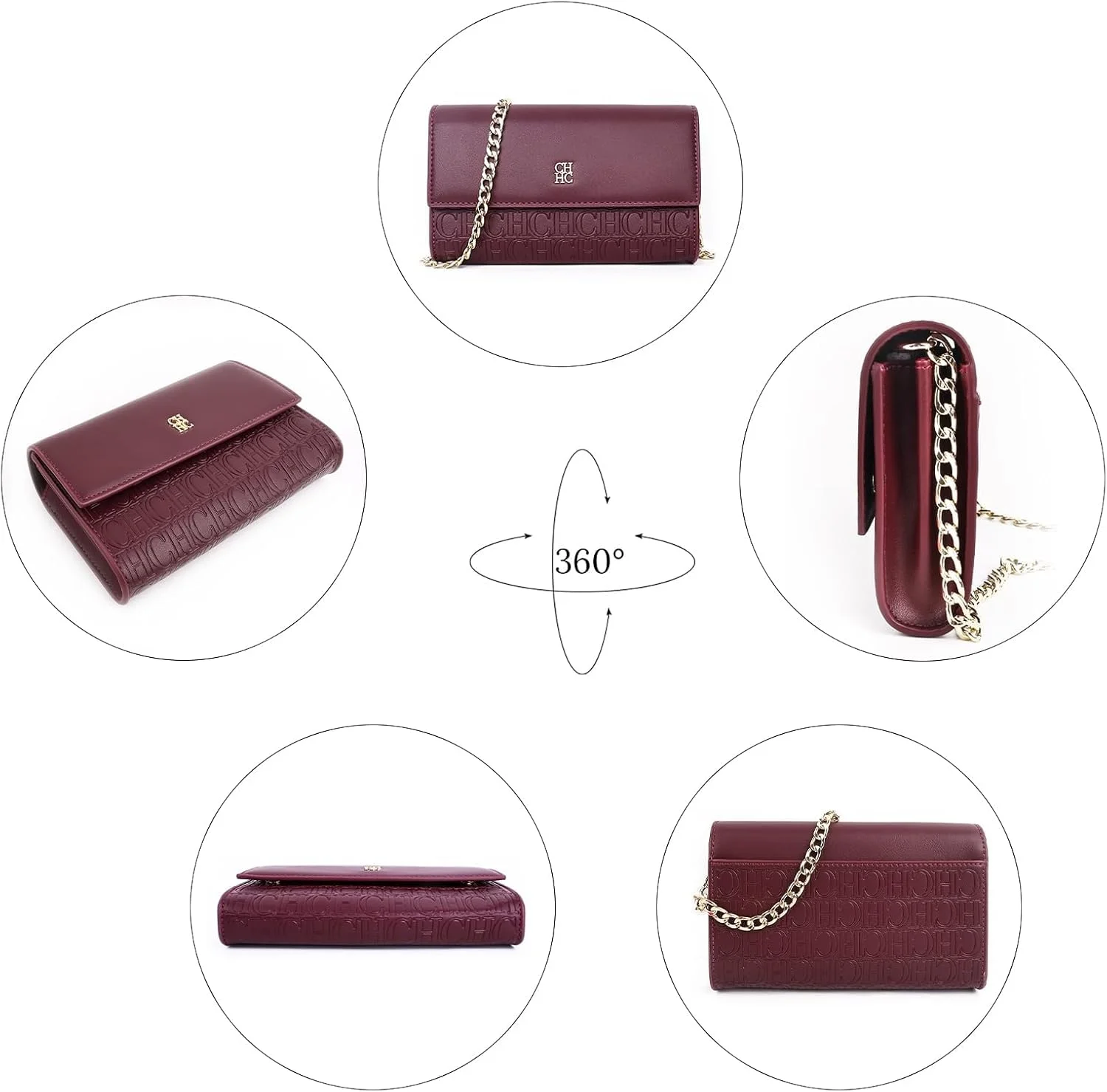 کیف دوشی کوچک زنانه، کیف پول موبایل زنانه با بند زنجیری و جای کارت اعتباری