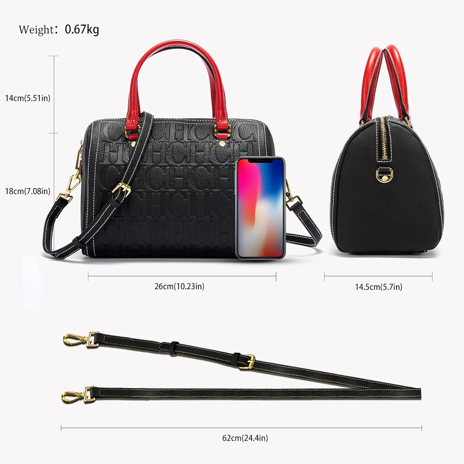 کیف دوشی زنانه CHCH با طرح چاپی رترو، کیف دستی، کیف کراس بادی مناسب برای رفت و آمد روزمره و ملاقات