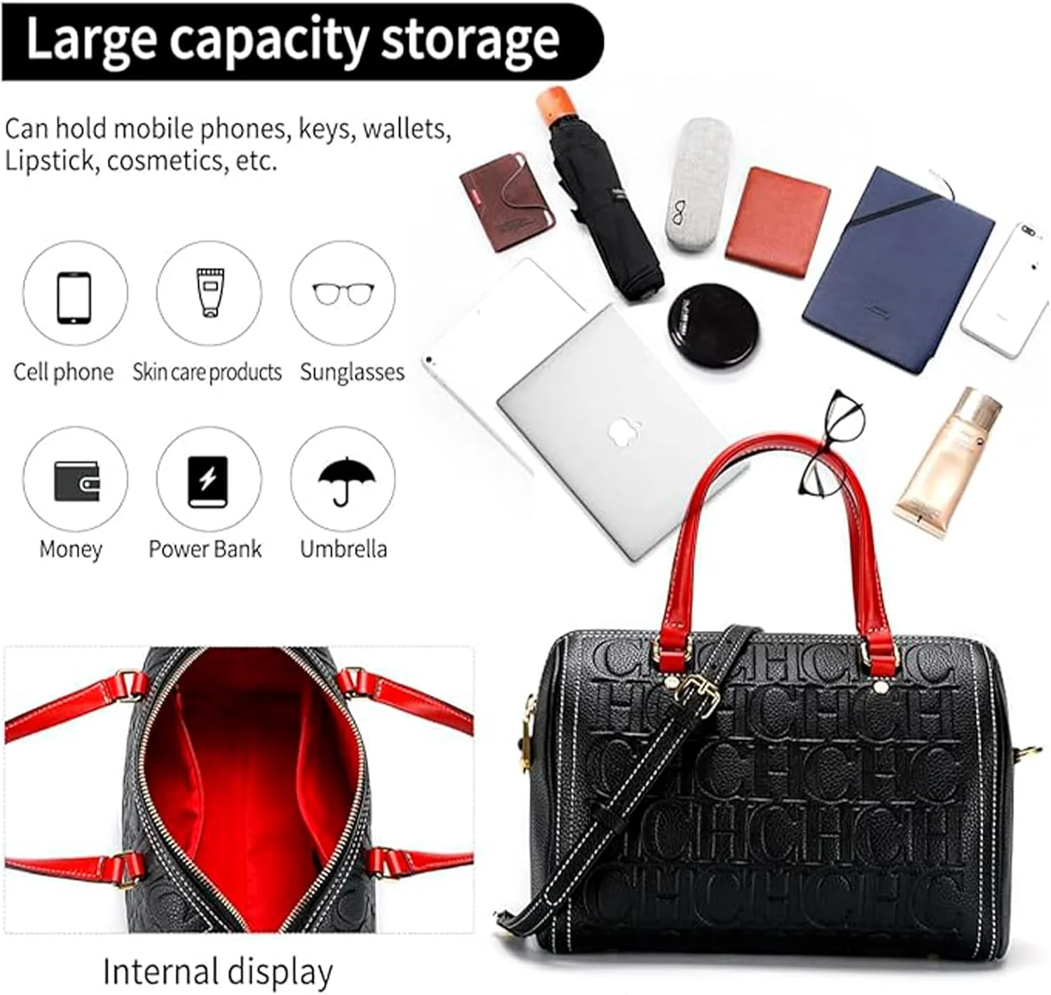 کیف دوشی زنانه CHCH با طرح چاپی رترو، کیف دستی، کیف کراس بادی مناسب برای رفت و آمد روزمره و ملاقات