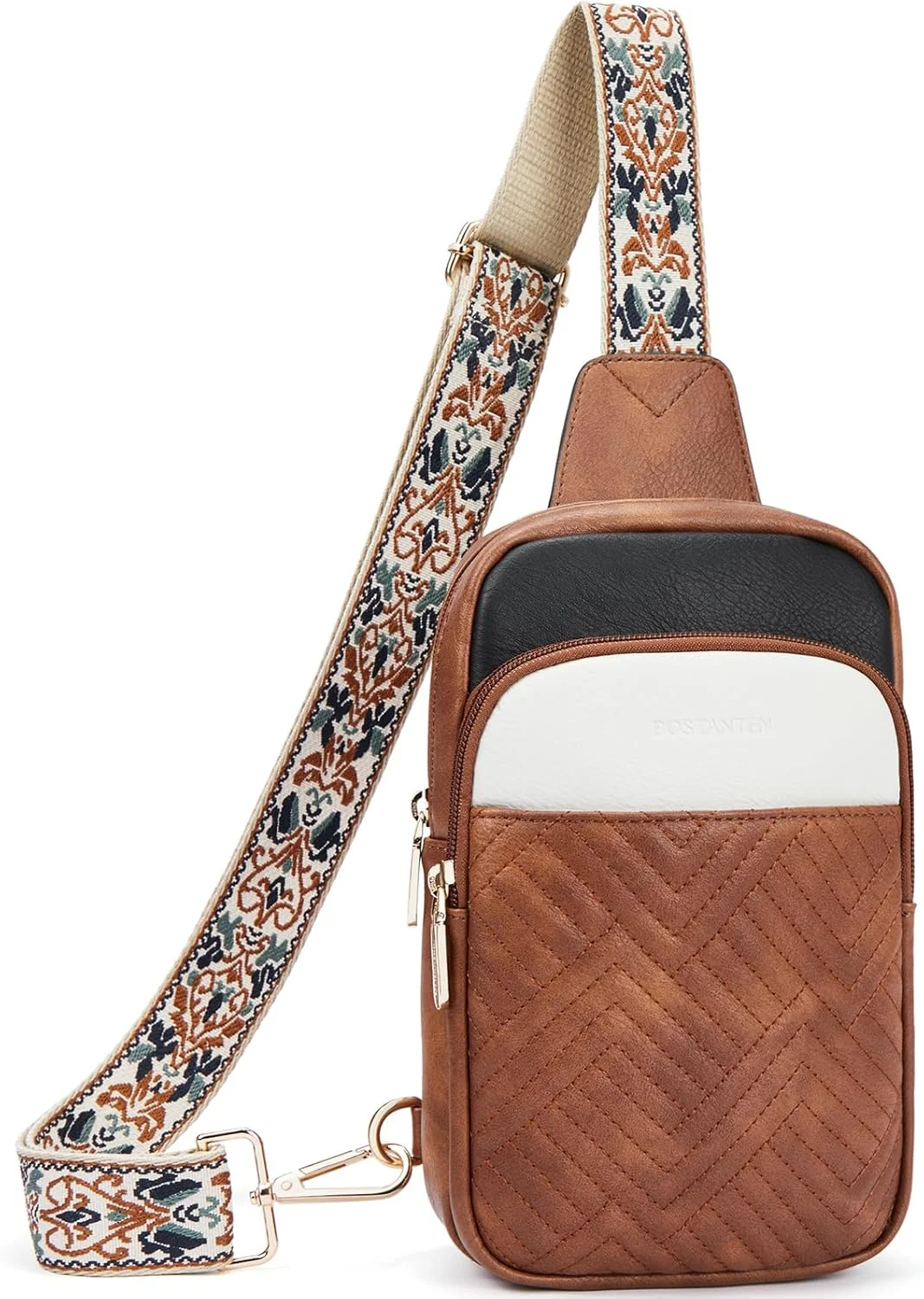 کیف دوشی بوستانتن، کیف های کراس بادی زنانه طرح دار، کیف کمری چرمی با بند گیتاری قابل تنظیم