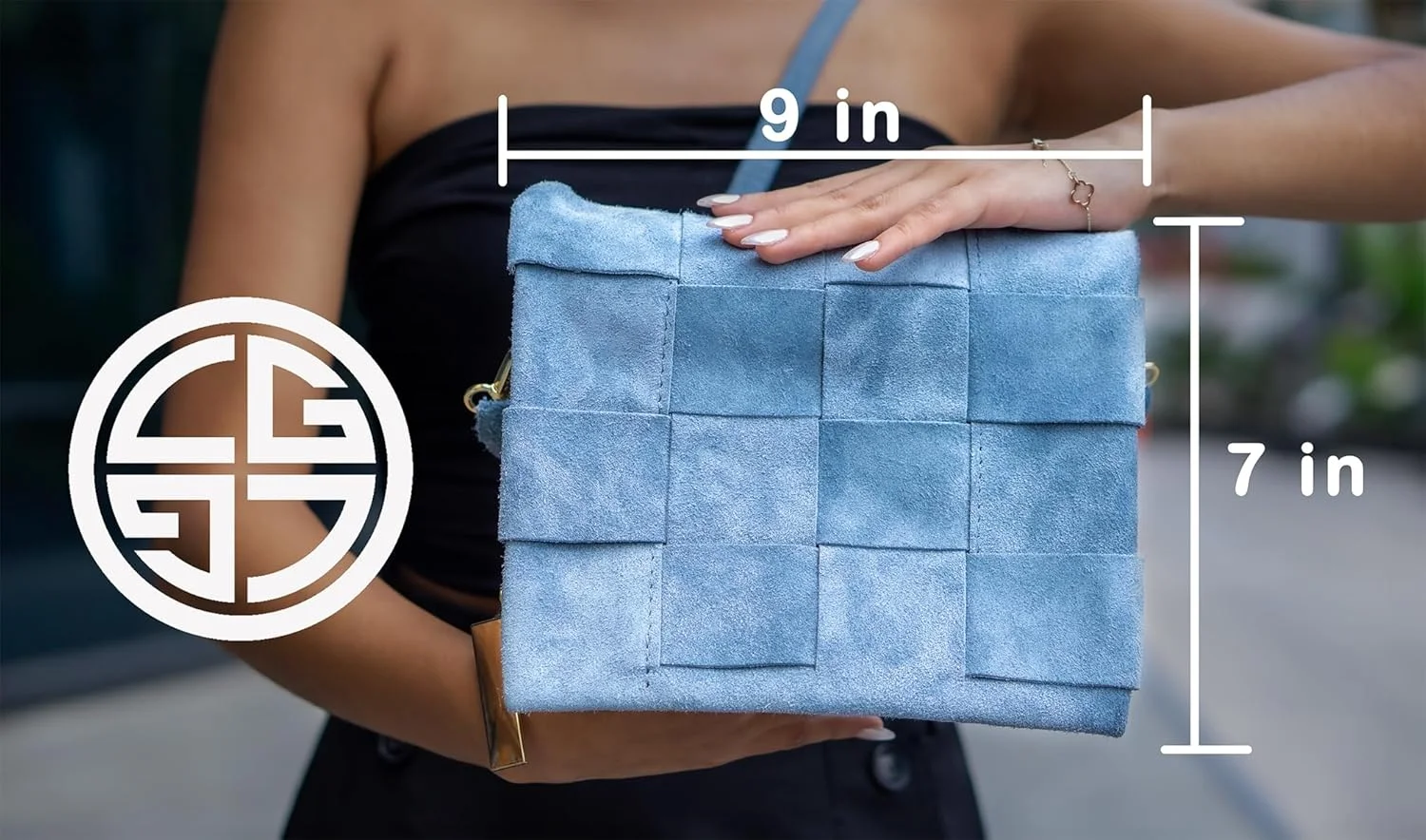 کیف دوشی چرم جیر ممتاز ایتالیایی CHARO GARCIA با بند جداشدنی. اندازه 23 در 18 سانتی متر.