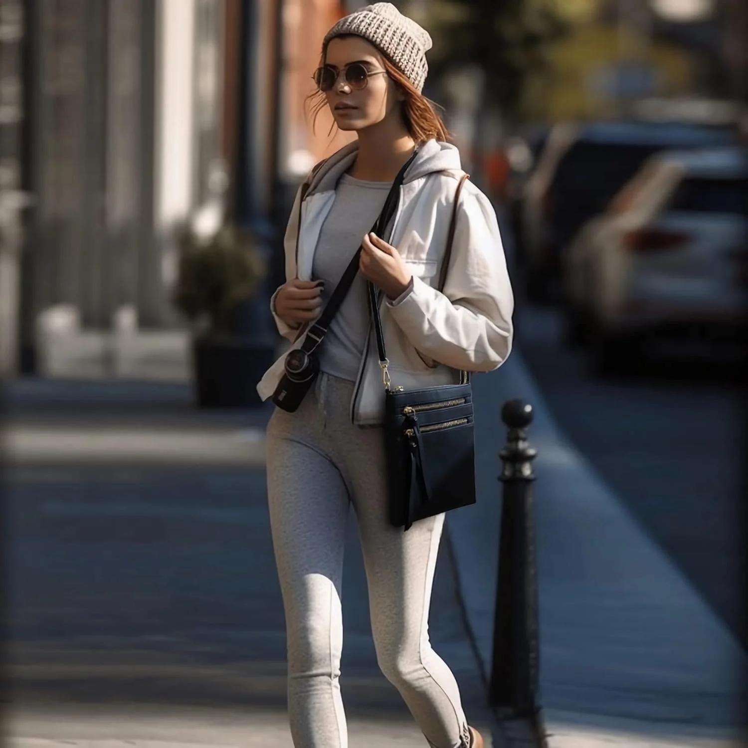 کیف دوشی کوچک زنانه Bveyzi، کیف مسافرتی سبک وزن چند جیبی با بند بلند