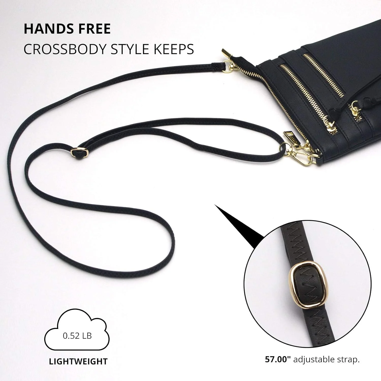 کیف دوشی کوچک زنانه Bveyzi، کیف مسافرتی سبک وزن چند جیبی با بند بلند