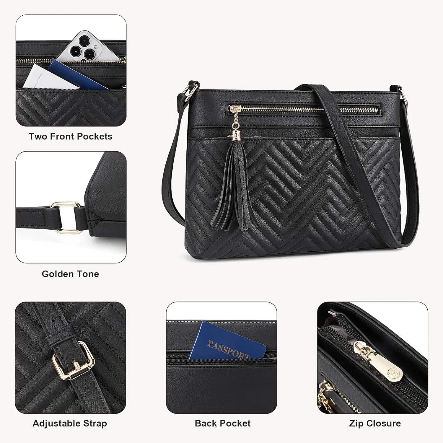 کیف های کراس بادی زنانه بوستانتن، کیف های چرمی گیاهی، کیف های دستی دوشی لحافی با بند شانه قابل تنظیم