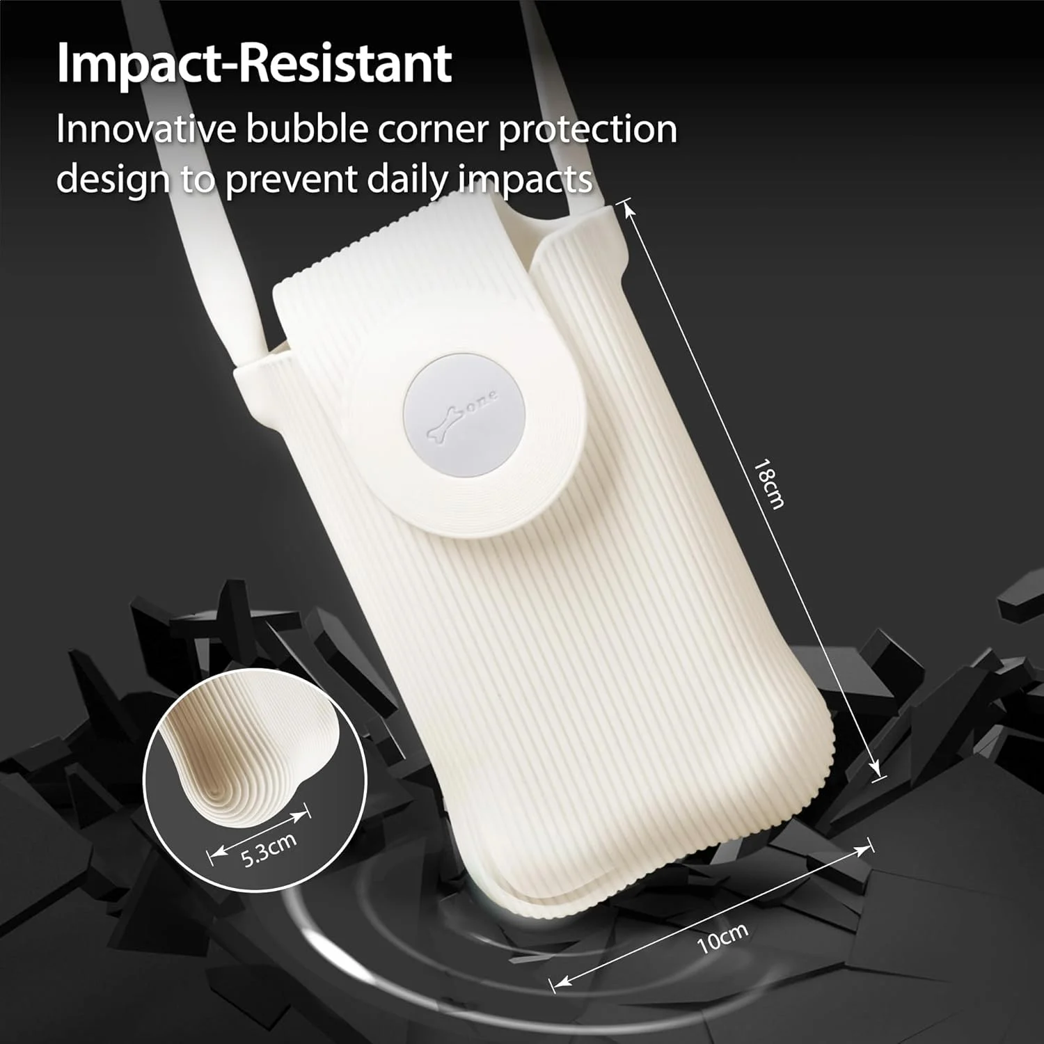 کیف موبایل کراس بادی BONE، کیف کراس بادی سیلیکونی تلفن همراه برای زنان و مردان، کیف دوشی کراس بادی، بند قابل تنظیم، سازگار با پوست، مقاوم در برابر خراش، قابل شستشو، کیف موبایل حبابی نسل 2