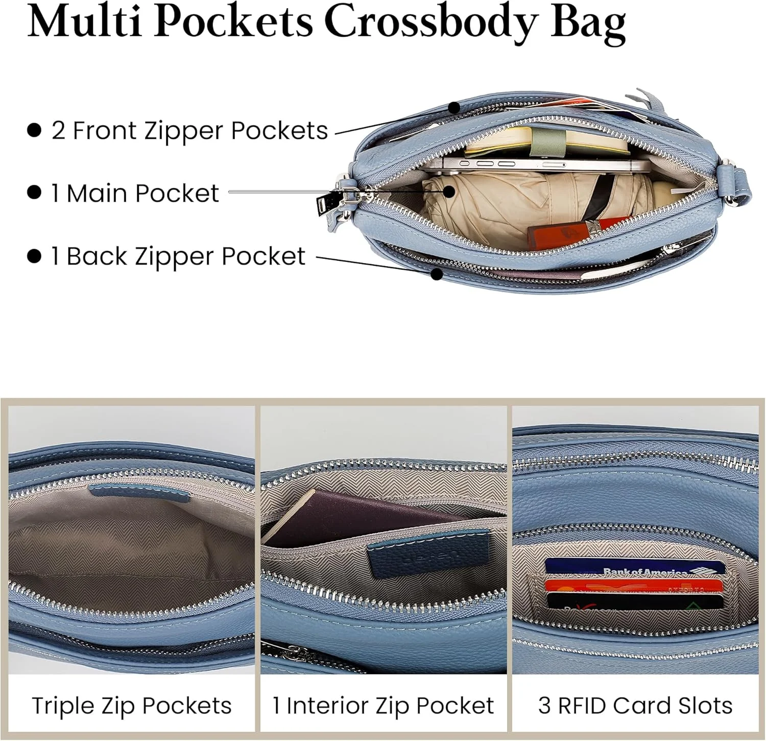 کیف دوشی چرمی اصل befen زنانه، کیف کوچک کراس بادی زنانه، کیف موبایل چرمی زنانه برای آویزان کردن، کیف کوچک مدرن زنانه با جای کارت مسدود کننده RFID