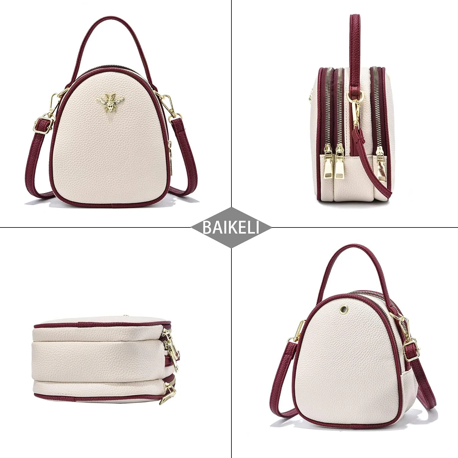 کیف دوشی کوچک و سبک زنانه بایکلی، کیف پول و کیف دستی شیک تلفن همراه، 0-6-مشکی1