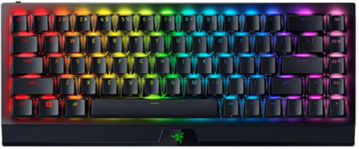 کیبورد گیمینگ مکانیکی 65% Razer BlackWidow V3 Mini HyperSpeed، سوییچهای مکانیکی سبز، نور پسزمینه RGB قابل تنظیم، کلیدهای ABS دابل شات، طرحبندی ایالات متحده - مشکی کیبورد گیمینگ مکانیکی 65% Razer BlackWidow V3 Mini HyperSpeed، سوییچهای مکانیکی سبز، نور پسزمینه RGB قابل تنظیم، کلیدهای ABS دابل شات، طرحبندی ایالات متحده - مشکی