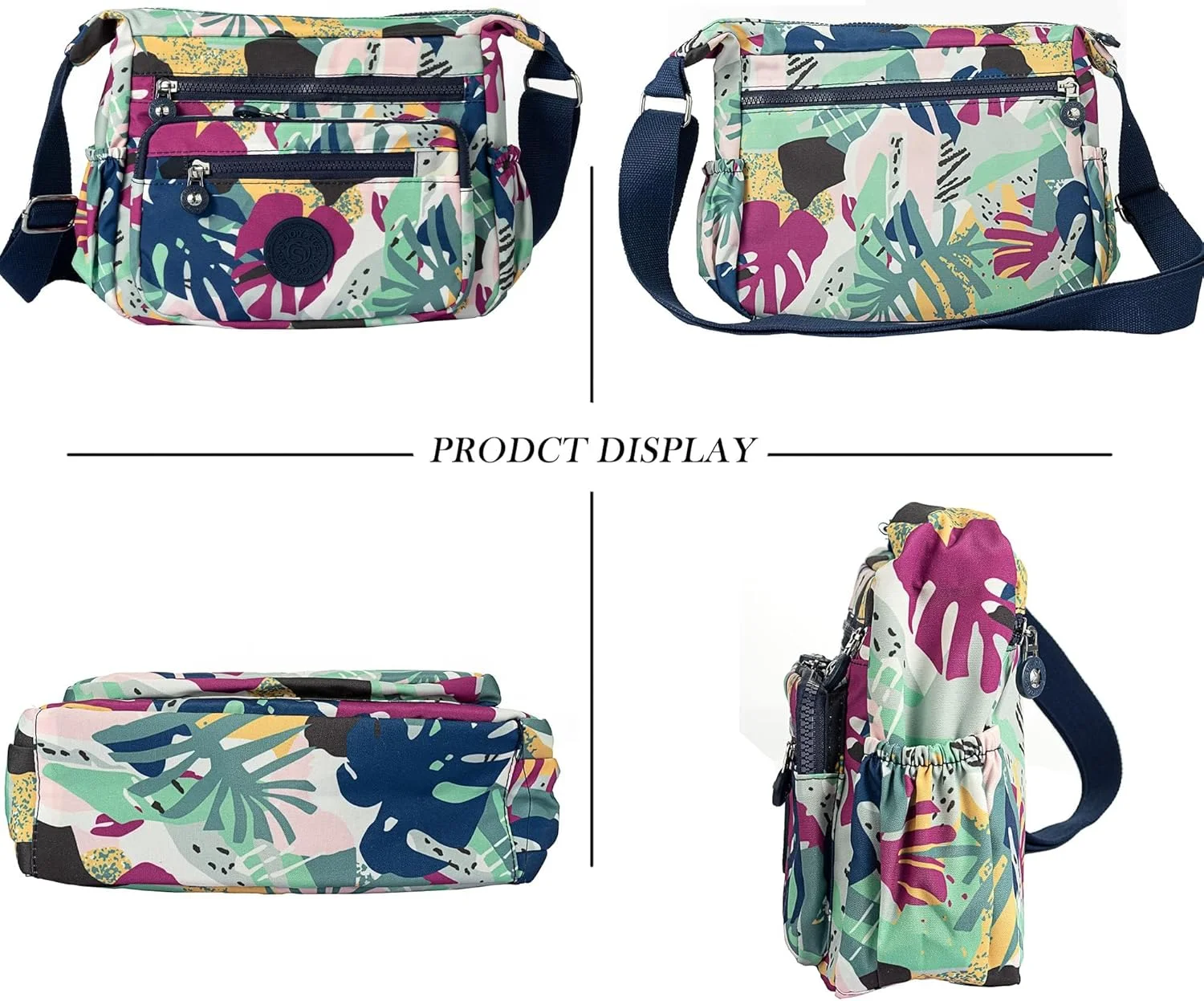 کیف دستی زنانه نالاکال ضدآب چند جیبی، کیف دوشی کژوال طرح دار بوم برای فضای باز