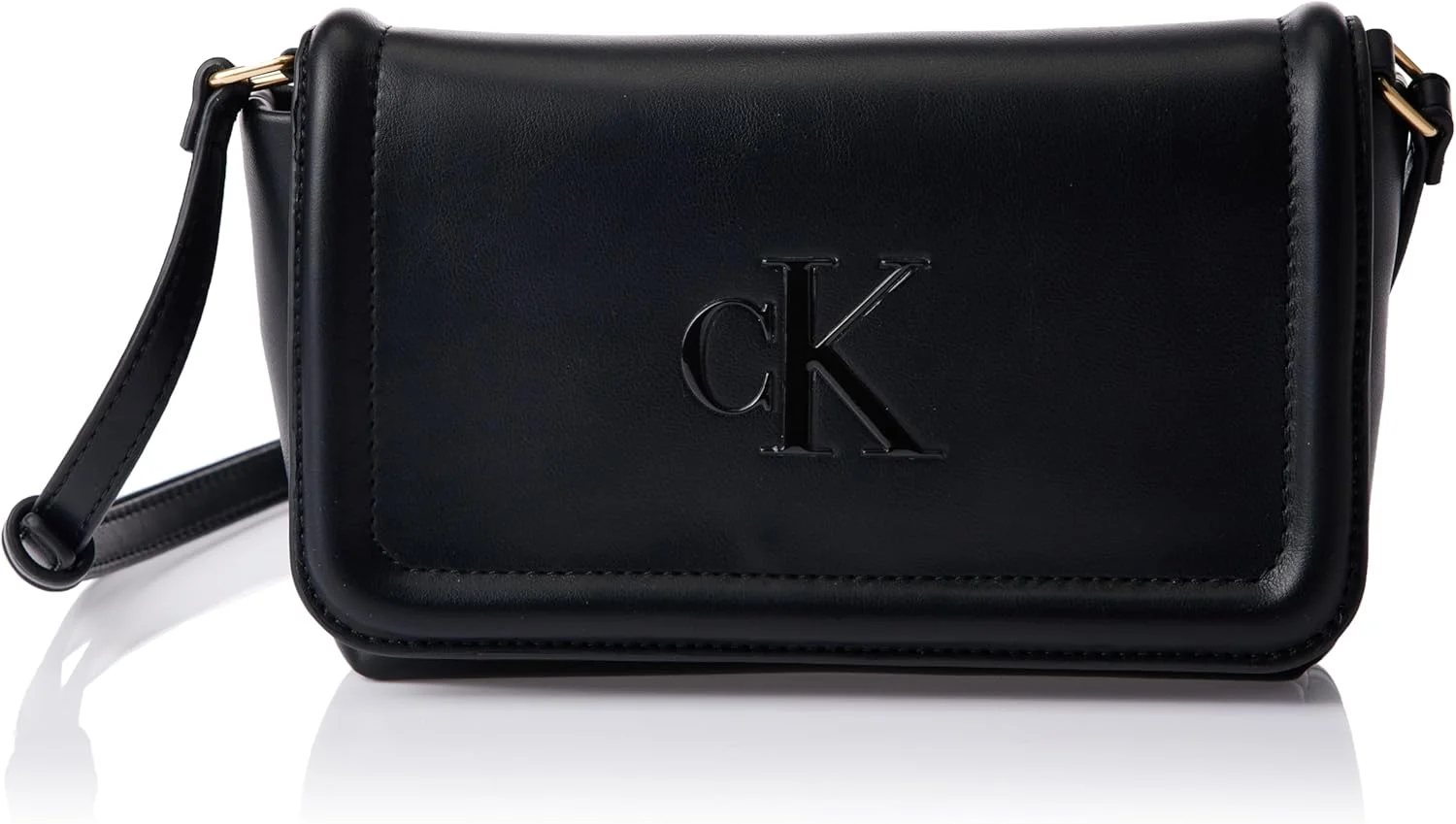 کیف دوشی زنانه کالوین کلاین مدل Raised Ck Flap Crossbody Lv04f1027g