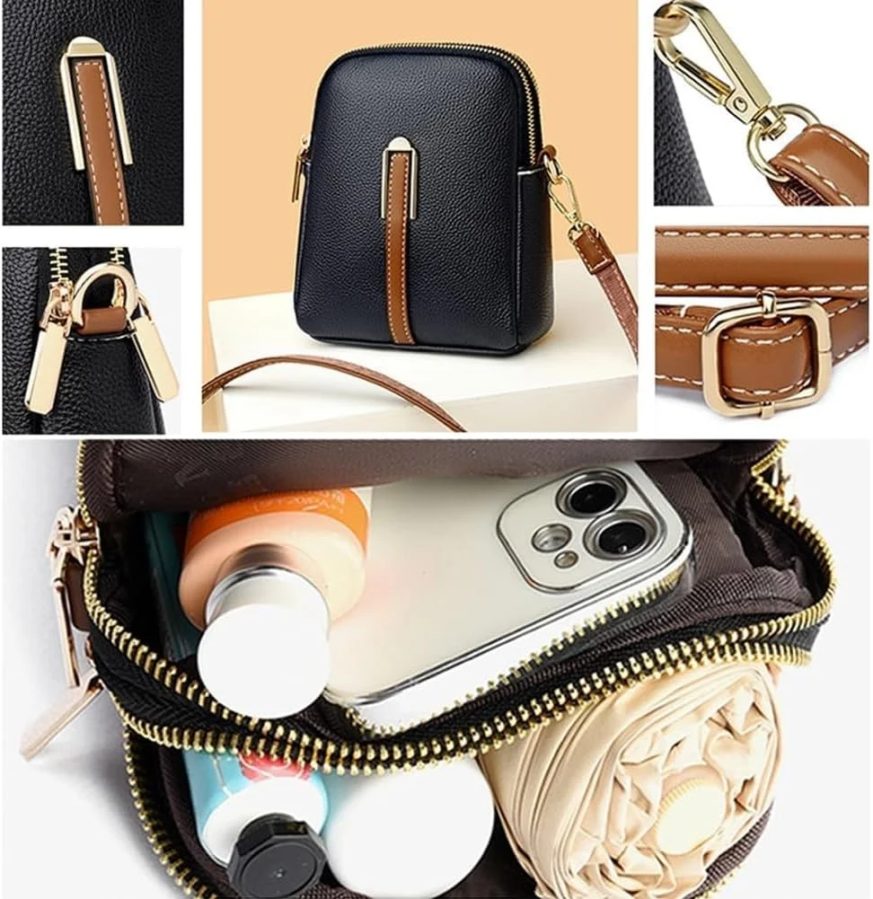 کیف دوشی آزونه، کیف پیام رسان جدید رفت و آمد تجاری، کیف شانه ای بند قابل تنظیم چند منظوره و بزرگ زنانه برای کار (مشکی)