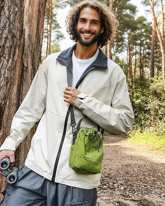 کیف دوشی یک‌طرفه آزون، کیف شانه‌ای سبک وزن با جای قمقمه، ایده‌آل برای مسافرت، پیاده‌روی، ساحل و فعالیت‌های خارج از منزل برای خانم‌ها و آقایان