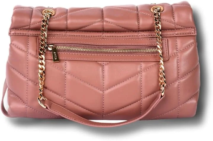 کیف دستی زنانه مدل ناتالیا آمیکا، چرم نرم و پفی، طرح لوزی با زنجیر طلایی