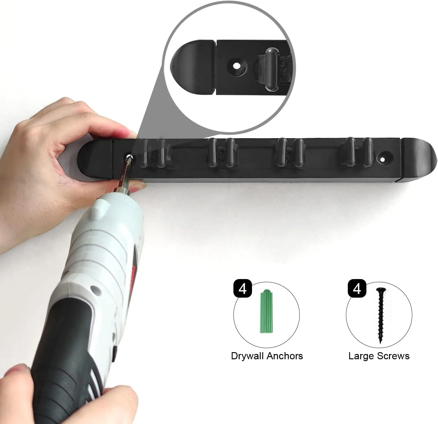 نگهدارنده چوب بیلیارد دیواری - مشکی / 4 چوب