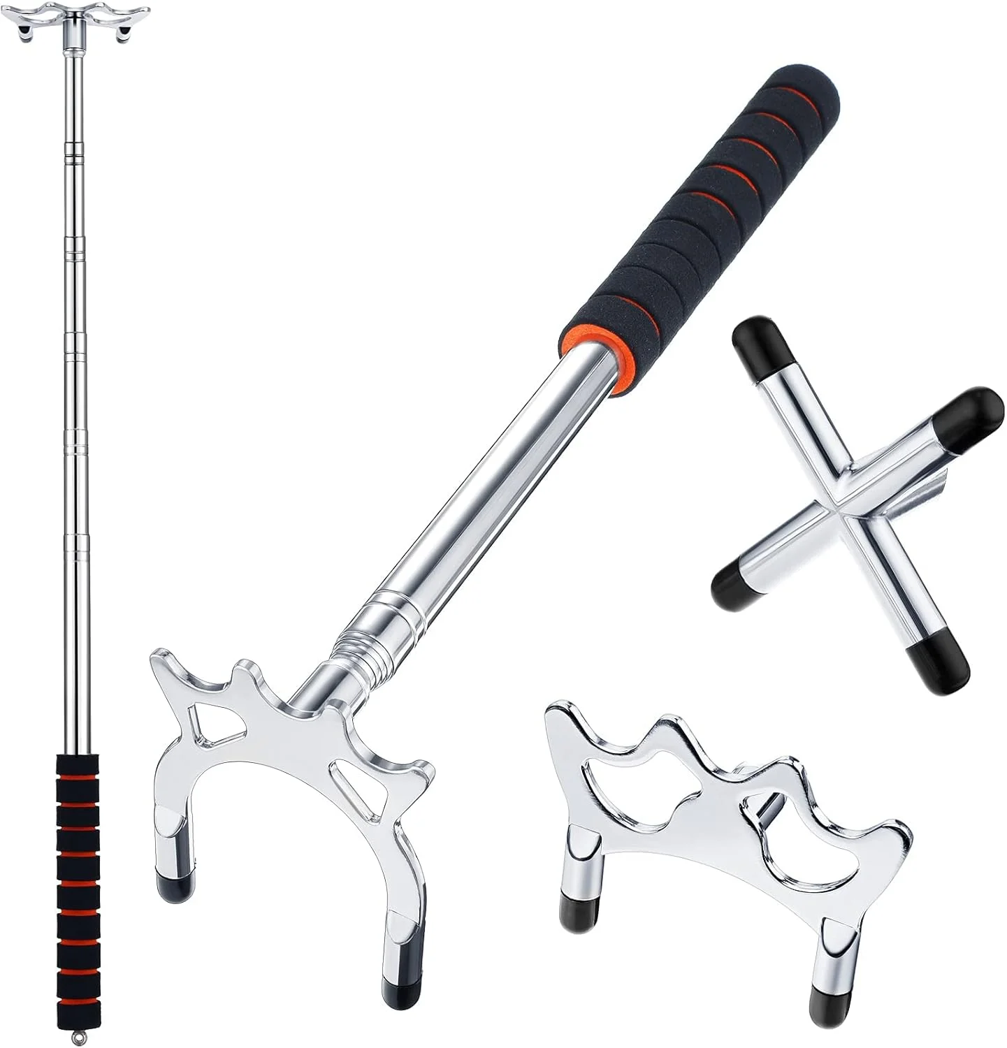 پل متحرک بیلیارد DELFINO با 3 سر پل جداشدنی، نگهداری آسان، وزن سبک، مناسب برای میز بیلیارد و اسنوکر (نقره ای، مجموعه 4 عددی)