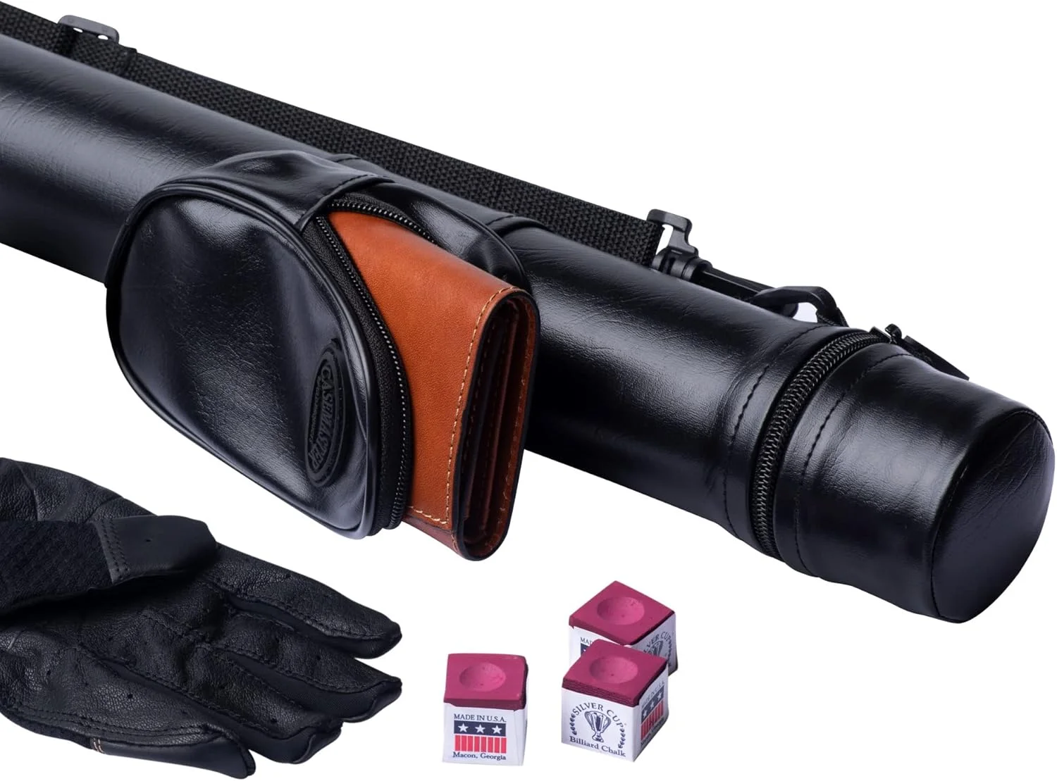 کیف سخت چوب بیلیارد/اسنوکر Casemaster Q-Vault Supreme، مناسب برای ۱ چوب ۲ تکه کامل (۱ ته چوب/۱ شفت)، مشکی